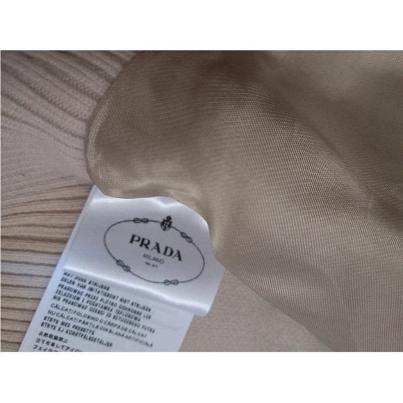 Prada Cream Fur Jacket with Gold Zipper - Picture 6 of 6